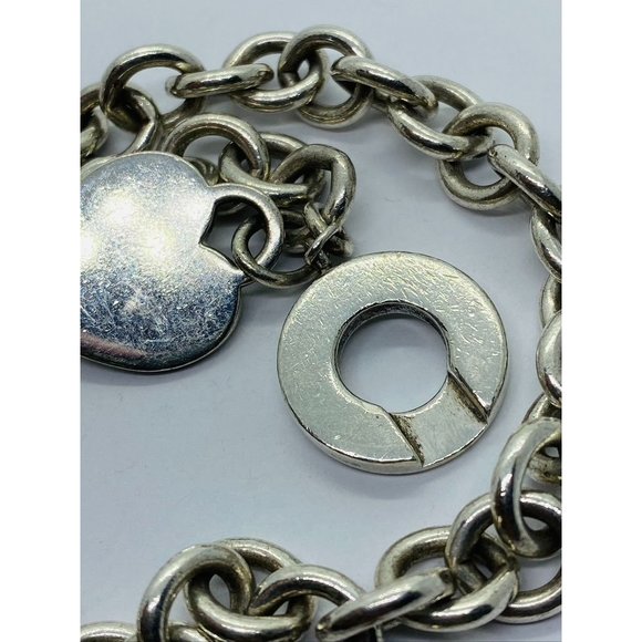 Tiffany & Co Sterling Silver Toggle Heart Tag Blank Heart Necklace 15.75" - Picture 8 of 12